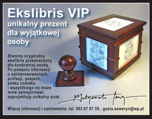 Exlibris VIP w formie pieczci ze skrzyneczk na tuszownic