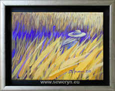 BUSZUJCA W TRAWIE, akryl/olej na ptnie, 18x24cm, 2010 - Magorzata Seweryn