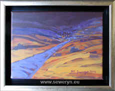 PEJZA Z NIEBIESK RZEK, akryl/olej na ptnie, 18x24cm, 2010 - Magorzata Seweryn