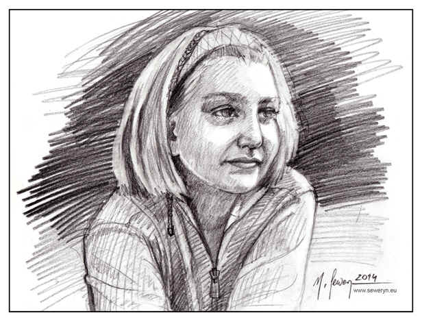 Portret PATI, rysunek ołówkiem, A4, 2014