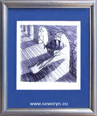 Przejcie Morskie IV, litografia, 10x10cm, 2000 - Magorzata Seweryn