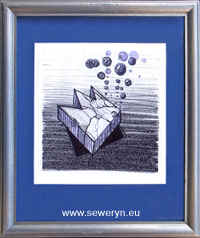 Przejcie Morskie V, litografia, 10x10cm, 2000 - Magorzata Seweryn